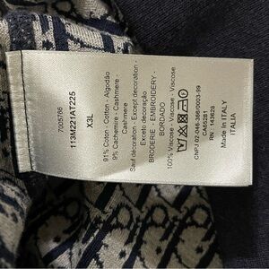Dior Men's Zip Up Sweater - Dark Blue and White